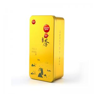 مستطيل معدني مربع الشاي القصدير