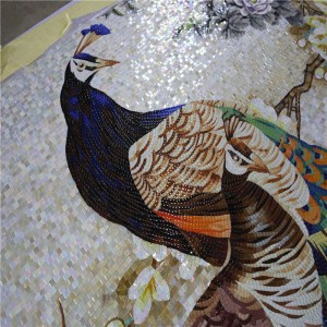 jh165 يدويا حسب الطلب تصميم طاووس الفن جدارية فسيفساء البلاط نمط