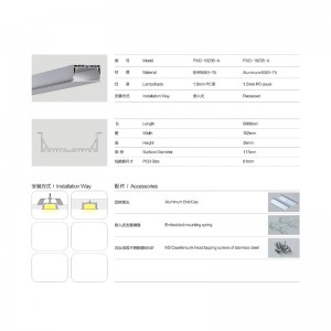 قاد قطاع الألومنيوم الإسكان الإطار مع غطاء الكمبيوتر نهاية كاب كليب