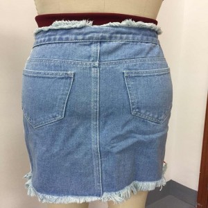 شريط جانبي السيدات تنورة الدنيم WS322