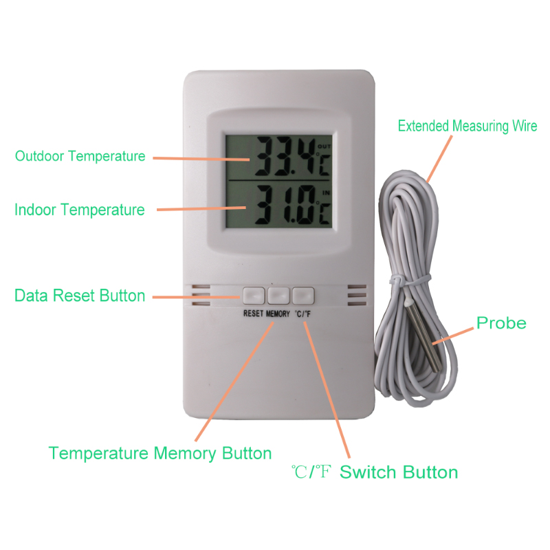 حار بيع درجة الحرارة درجة اختبار داخلي ميزان الحرارة في الهواء الطلق