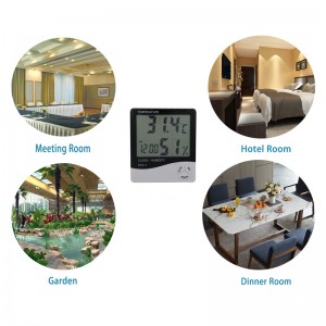 رقمي لاسلكي داخلي ميزان حرارة أوتوماتيكي في الهواء الطلق ميزان الحرارة اللاسلكية مراقبة الرطوبة مع الساق حامل