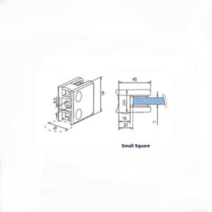الفولاذ المقاوم للصدأ مربع نوع الزجاج المشبك