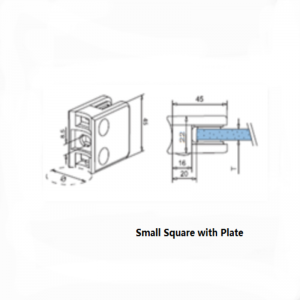 الفولاذ المقاوم للصدأ مربع نوع مع لوحة زجاج المشبك