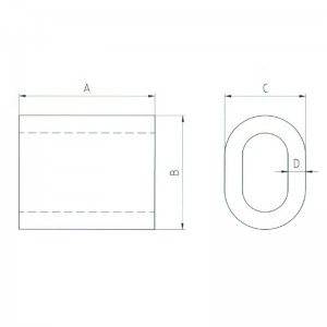 الأكمام الصلب البيضاوي كم S-506 غير مدبب