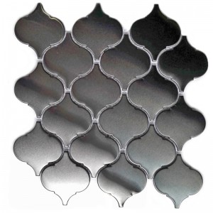 جديد تصميم بلاط الحائط الفولاذ المقاوم للصدأ فانوس شكل بلاط الموزاييك للمطبخ باكسبلاش