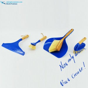 akbrand المنزلية مقبض الخيزران تنظيف فرشاة مجموعة 4in1 في اللون الأزرق العميق