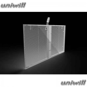 جودة عالية الصانع كامل لون شاشة LED شفافة / P3.91 نافذة زجاج شبكة الصمام الشاشة