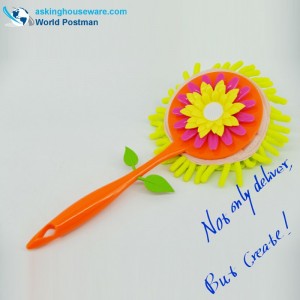 Akbrand مقبض طويل منفضة مع وسام عباد الشمس