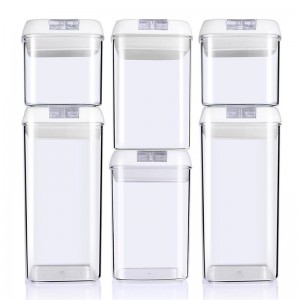 6 قطعة بلاستيكية خالية من البلاستيك محكم حاوية تخزين الحبوب الغذائية مجموعة