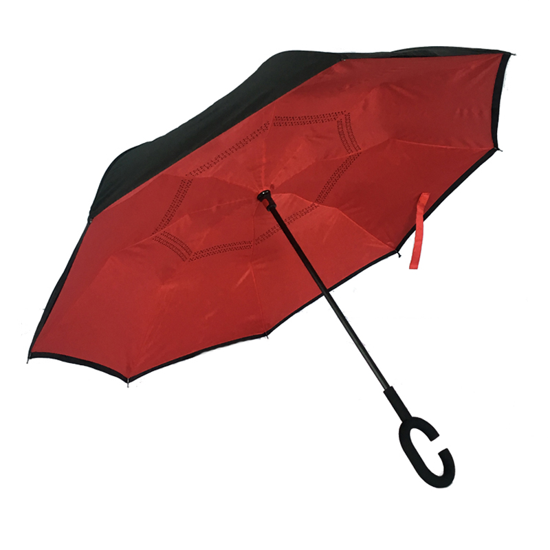 حار بيع منتجات جديدة الأسهم مخصص عكسي مظلة مع طباعة الشعار