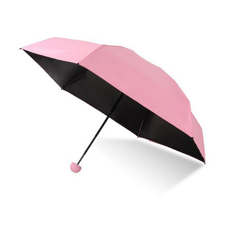 مظلة 2019 6 لوحات البسيطة 5 أضعاف الأسود المطلي anti-uv مظلة الوردي capsule مظلة