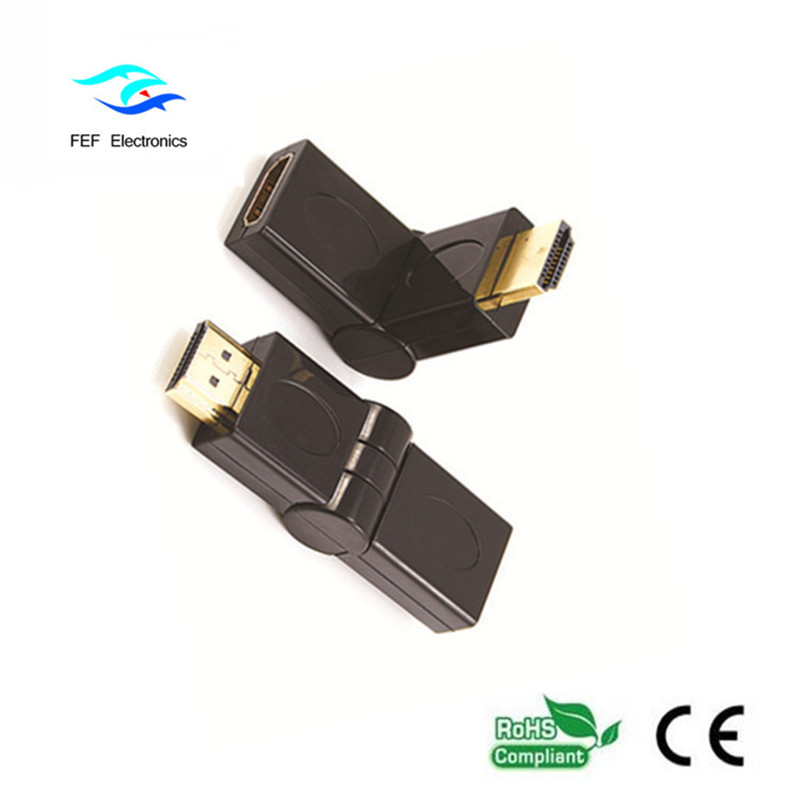 HDMI الذكور إلى محول HDMI الإناث نوع البديل الذهب / النيكل مطلي الرمز: FEF-HX-002