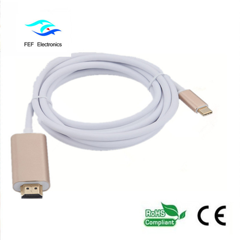 USB نوع ج إلى محول HDMI ذكر ABS قذيفة الرمز: FEF-USBIC-013