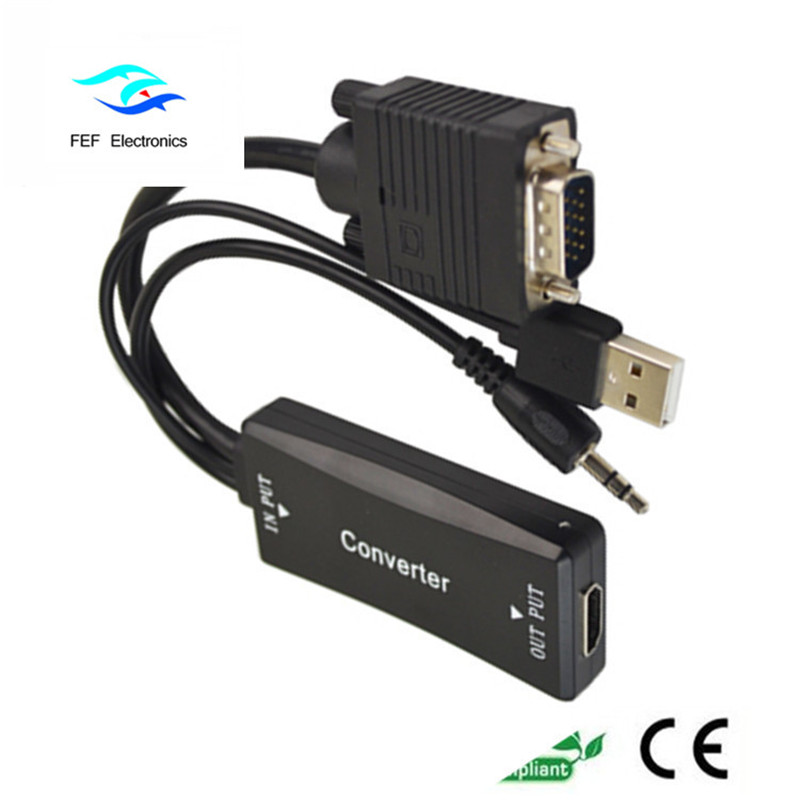ذكر VGA إلى HDMI الإناث + الصوت + USB إمدادات الطاقة الكود: FEF-HIC-011