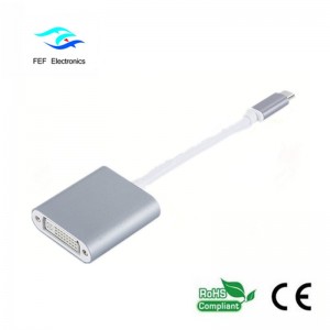 USB TYPE-C إلى محول DVI الإناث ABS قذيفة كود: FEF-USBIC-003