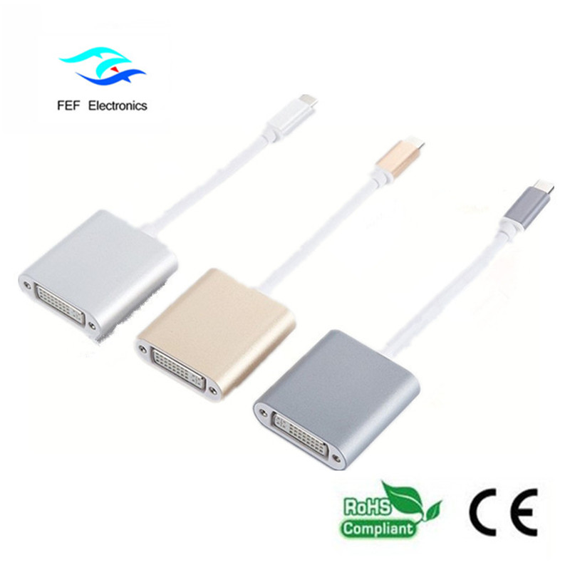 USB TYPE-C إلى محول DVI الإناث ABS قذيفة كود: FEF-USBIC-003