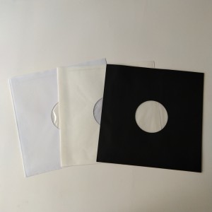 33RPM ورقة بيضاء سجل الداخلية الأكمام Polylined مع هول لمدة 12 سجل الفينيل