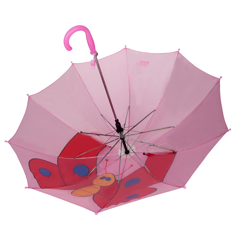 أعلى بيع الإعلان فراشة الوردي صور الحيوانات الأطفال مخصص السيارات فتح مظلة مستقيمة