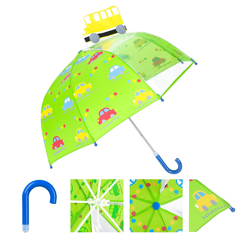 رخيصة الأبيض الفيبرجلاس إطار سلامة الأطفال المدمجة 1 لوحة POE مظلة المطر الأطفال