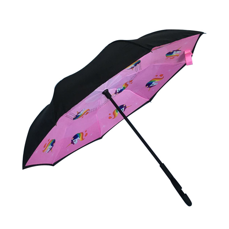 مظلة الأطفال 19 بوصة مع الطباعة نمط مظلة مستقيمة عكسية