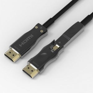دعم كبل HDMI للألياف البصرية القابلة للفصل بسرعة عالية بسرعة 4 جيجابت في الثانية بسرعة 18 جيجابت في الثانية ، مع موصل HDMI ثنائي مايكرو ...