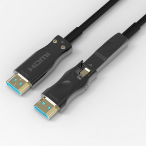 دعم كبل HDMI للألياف البصرية القابلة للفصل بسرعة عالية بسرعة 4 جيجابت في الثانية بسرعة 18 جيجابت في الثانية ، مع موصل HDMI ثنائي مايكرو ...