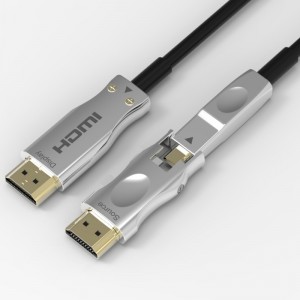 دعم كبل HDMI للألياف البصرية القابلة للفصل بسرعة عالية بسرعة 4 جيجابت في الثانية بسرعة 18 جيجابت في الثانية ، مع موصل HDMI ثنائي مايكرو ...