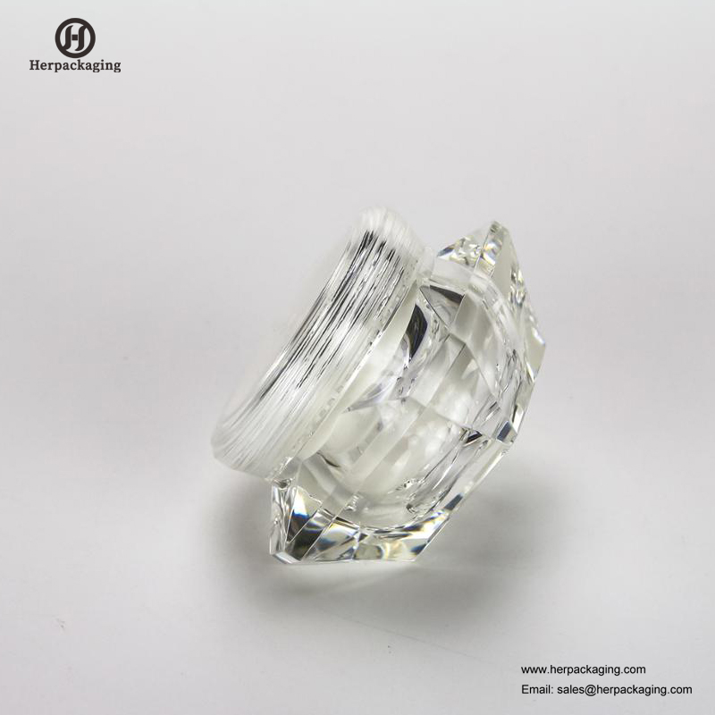 HXL2210 الجرار الماس شكل فاخر الاكريليك مزدوجة الجدار جرة فارغة كريم التجميل
