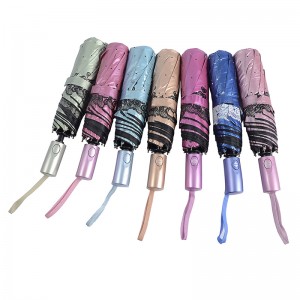 اللون الأخضر للأشعة فوق البنفسجية طلاء النسيج مظلة مع كامل وظيفة مظلة مفتوحة التلقائي 3 أضعاف