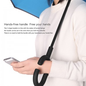 هدايا شخصية بند دليل مفتوحة Windproof مقلوب عكس مظلة المطر زهرة