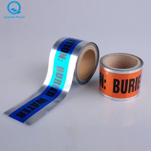 4mil ، 5mil ، 6mil تحت الأرض للكشف تحذير الشريط ، شريط الحذر ، الشريط الخطر ، الشريط المتراس