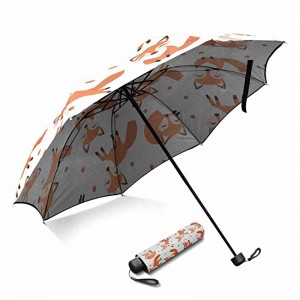 قماش حريري النسيج إطار معدني التسويق 3 أضعاف مظلة الشمس المنتجات