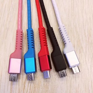 كابل شحن USB TPE مستدير الشحن لشحن micro USB ونوع C وشحن Lightning lightphone ومزامنة