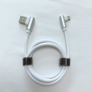 كبل بيانات USB ذو زاوية مزدوجة مضفر لشحن سريع ومزود بألومنيوم USB للناقل المصغر USB ، ونوع C ، ورسوم شحن iPhone ومزامنته