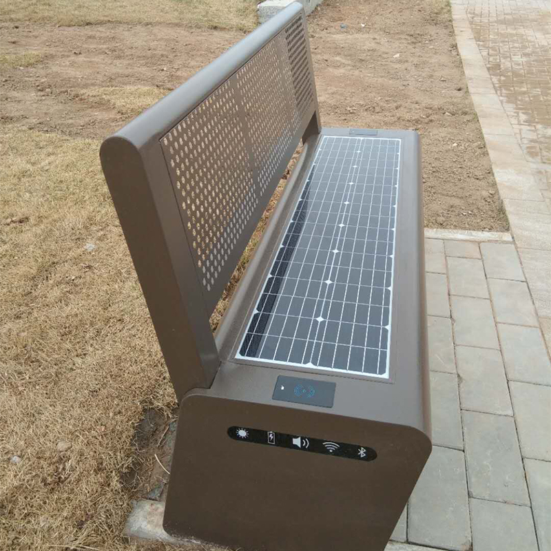 مقاعد الشارع الشمسية العامة في مقاعد الحديقة الشمسية مع الشحن اللاسلكي