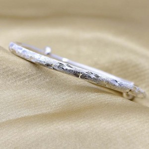 999 الفضة سوار كامل نجم أنثى نمط بسيط جولة أنبوب سوار اليد مطحنة