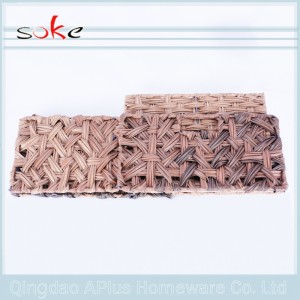 الخوص الروطان تكويم سلة التخزين الحياكة