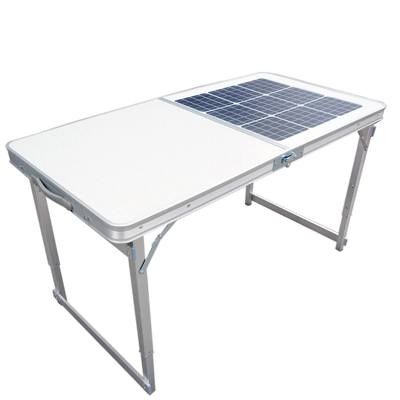 الجدول المحمولة للطي الشمسية لشحن صفقة للمطبخ التخييم في الهواء الطلق لطي العمل الجدول الأعلى