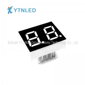 0.4 بوصة 2 أرقام حمراء 7 شريحة الصمام العرض ، أنبوب الرقمية