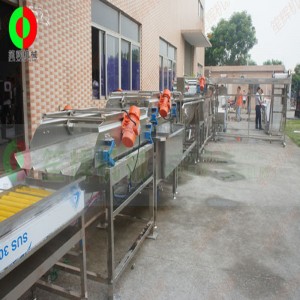 خط تقشير وتقطيع الخضار والفواكه الكبير