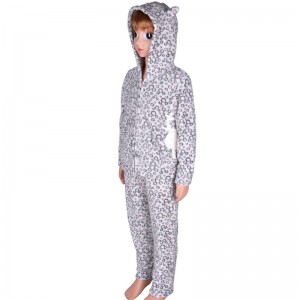 أطفال المرجان الصوف التطريز المطبوعة بيجامة مجموعة