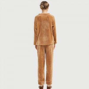 النساء الفانيلا الصوف الحيوان التطريز الدب منامة مجموعة