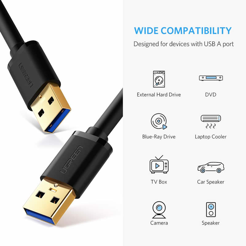 USB 3.0 A to A Cable Type A Male to Male Cable Cable لحاويات القرص الصلب لنقل البيانات