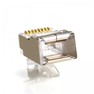 RJ45 موصل CAT5E CAT6 تجعيد إيثرنت موصل STP 8P8C وحدات المقابس رئيس الكريستال