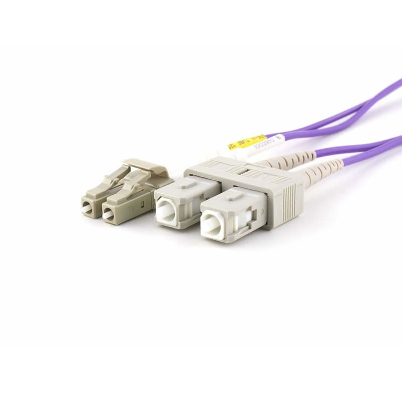 Multimode Duplex OM4 Fiber Optic Patch Cable (50/125) - LC to SC