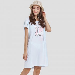 المرأة مطبوعة واحدة جيرسي طويل تي شيرت