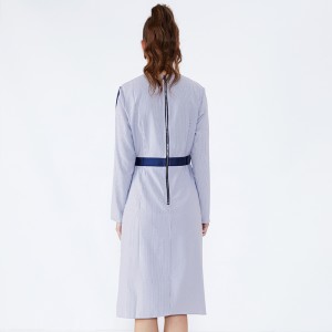 مخطط طويل الأكمام حفلة موسيقية السيدات مكتب المرأة الملابس Gaun تصاميم اللباس JSW2832