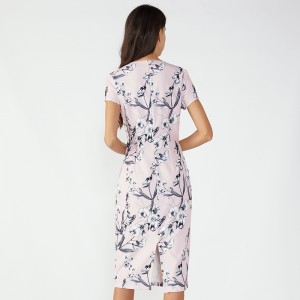 البوليستر سيدة الموضة الكورية الكروشيه فستان طويل ليكرا