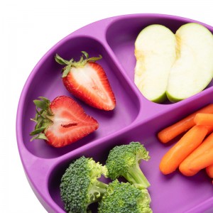 مقاومة للحرارة سيليكون جولة مقسمة لوحات عشاء الطفل